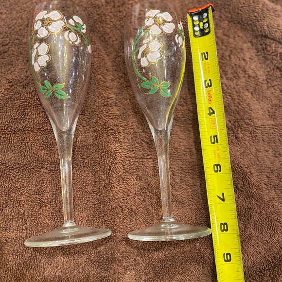 Perrier-Jouet Art Nouveau French Floral Hand Painted Champagne Flutes - Picture 4 of 7